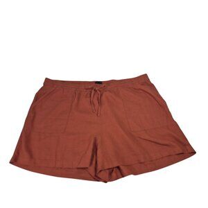 J. Crew Factory Women' Linen Blend Drawstring Shorts Redwood Branch  Size XL (37
